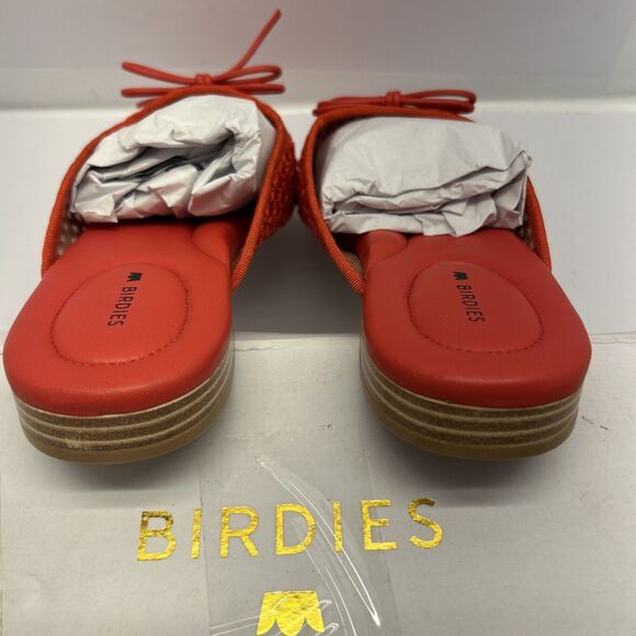 Birdie The Lovebird Open Weave Mule/Slide Flat Top Bow Red SZ 8 New in Box - Picture 4 of 7